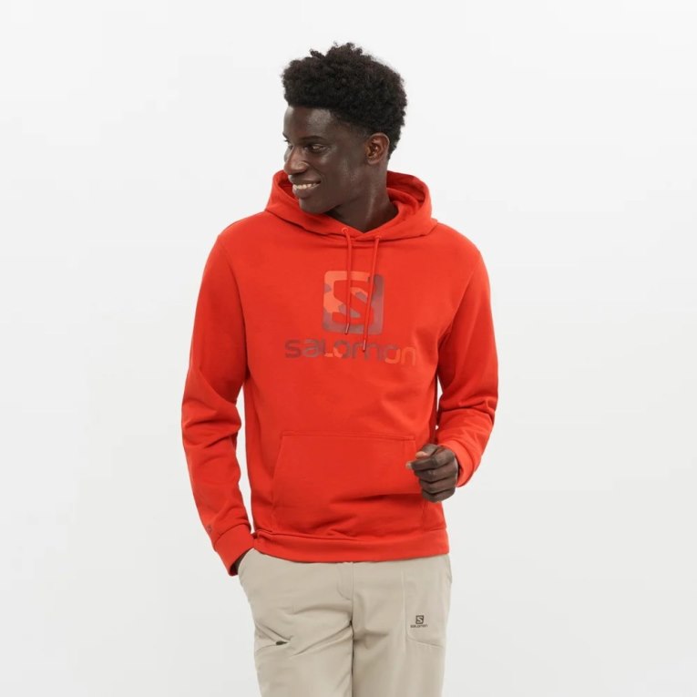 Red Salomon Outlife Logo Summer Men\'s Hoodie | PH 87905K